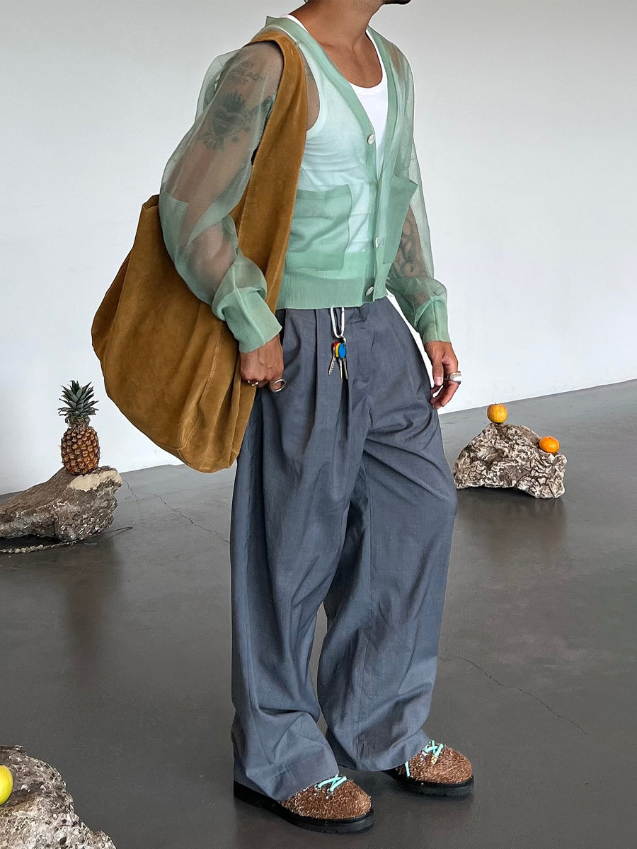 Men's See-through Cardigan