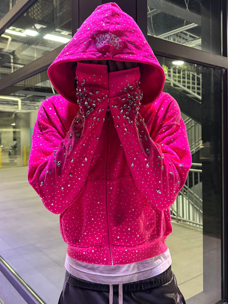 Rhinestone Sparkle Hooded Sweatshirt Coat （⏰Free Shipping）