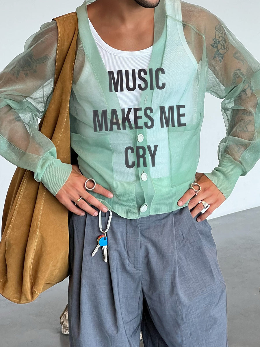 Men's See-through Cardigan