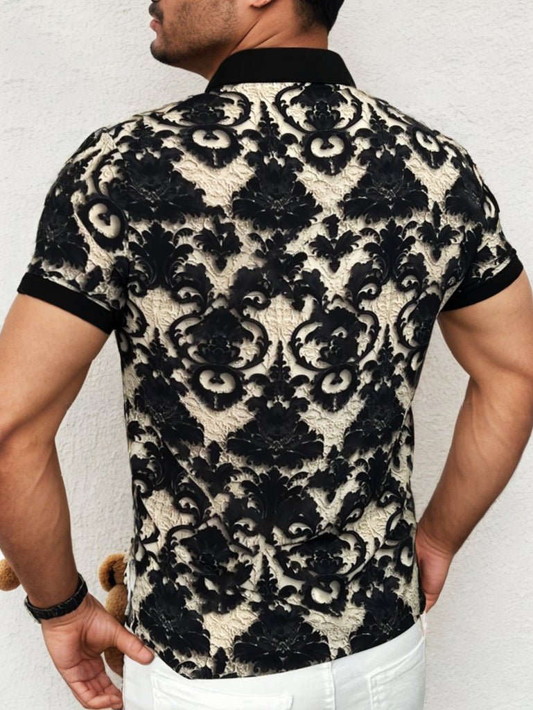 Men's Ice Silk Casual Floral Shirt