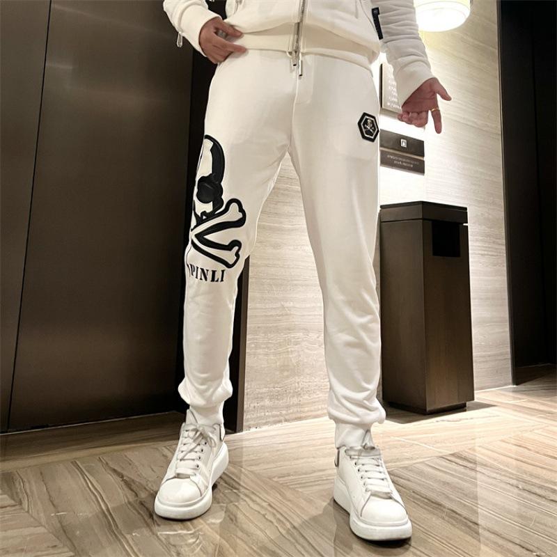 Men's High Quality Embroidered Skull Hoodie Set