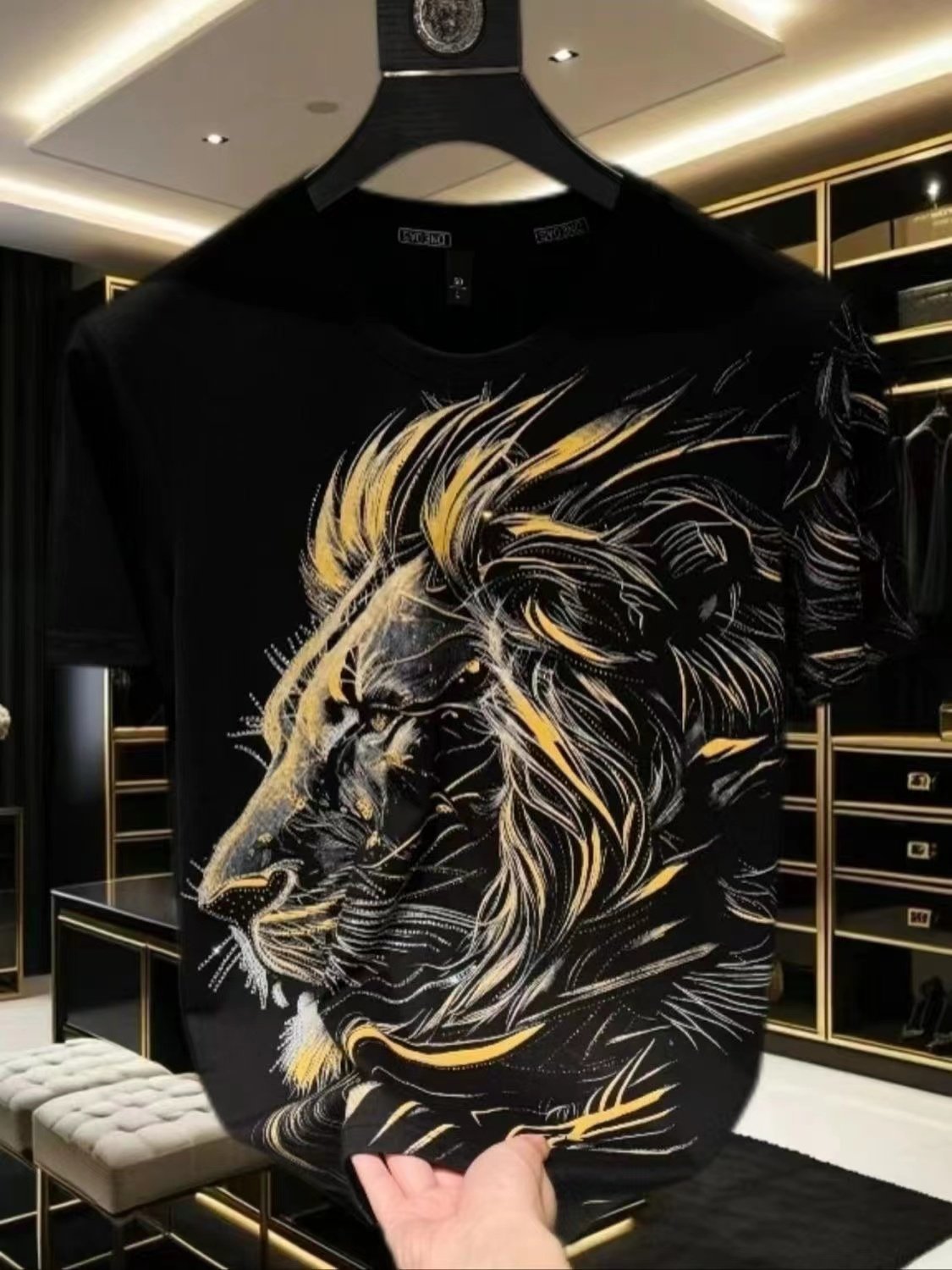 Men's Diamond Lion Cotton T-shirt