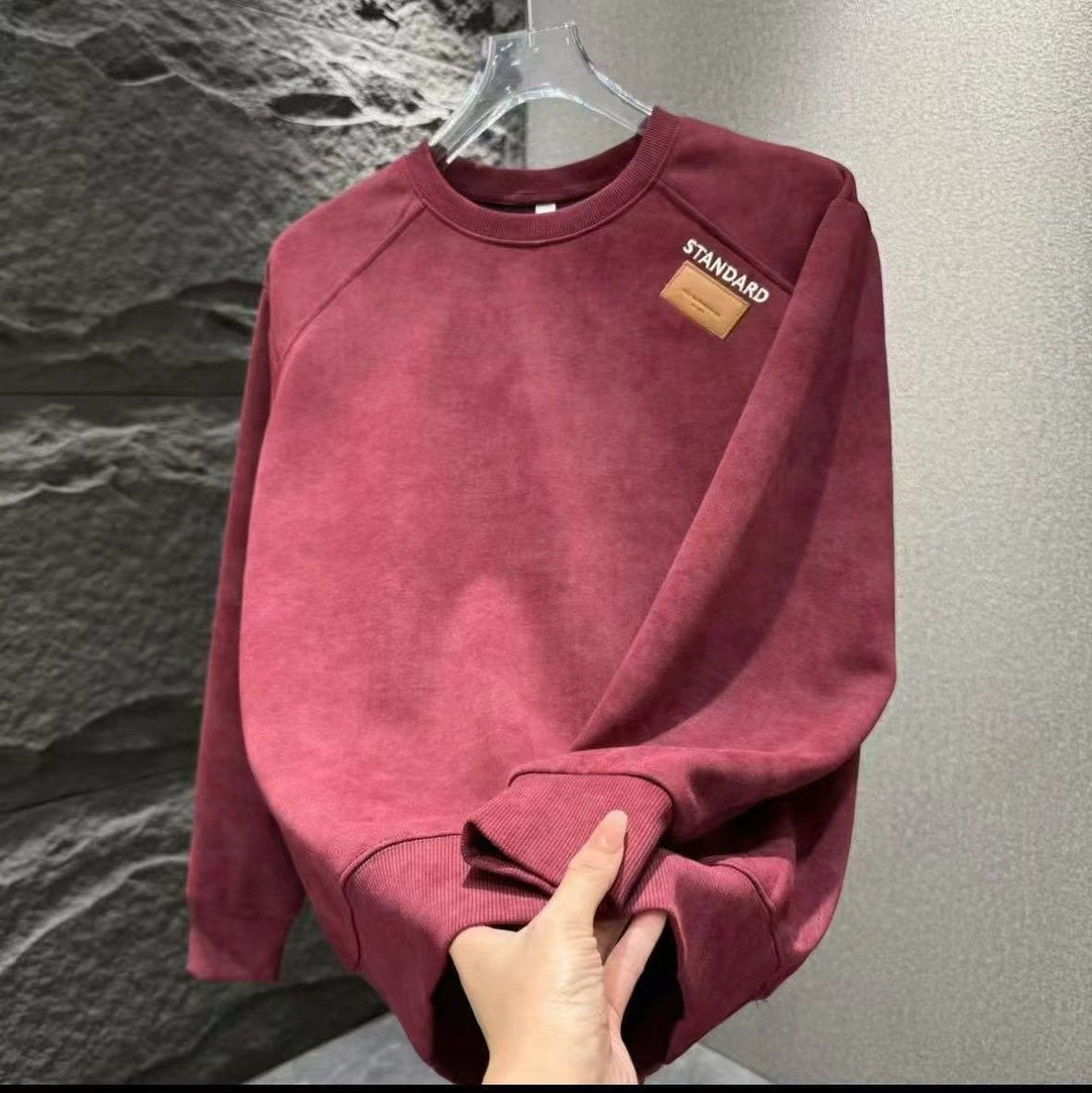 Simple Casual Round Neck Long Sleeve