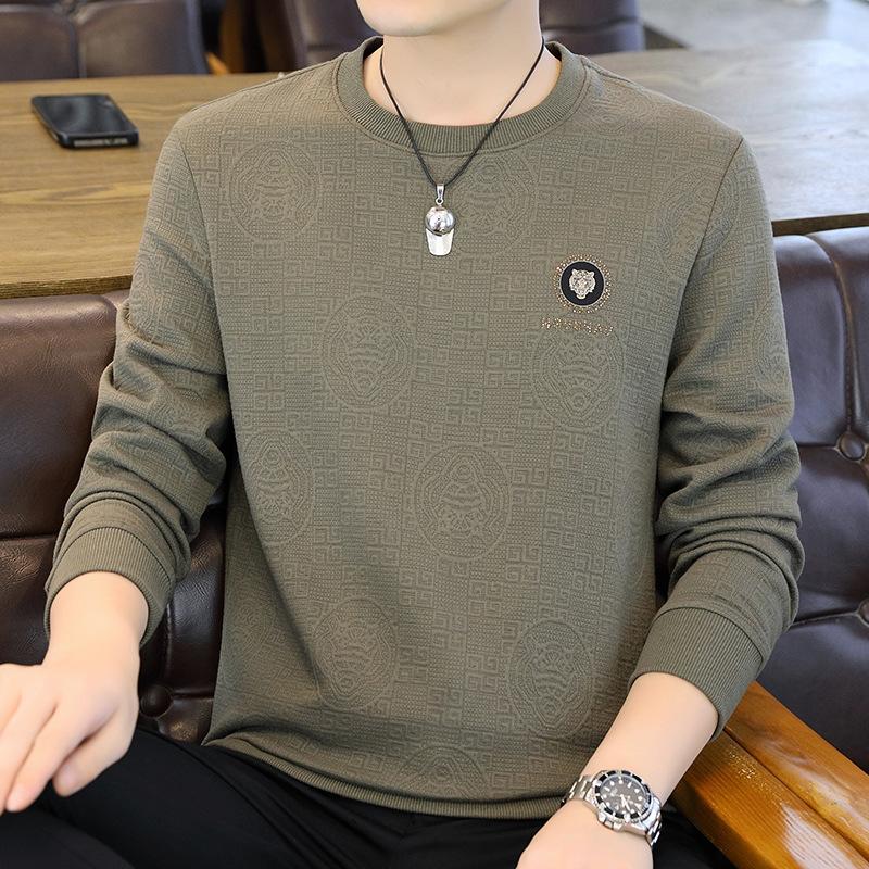 Men's Geometric Embossed Crewneck Top