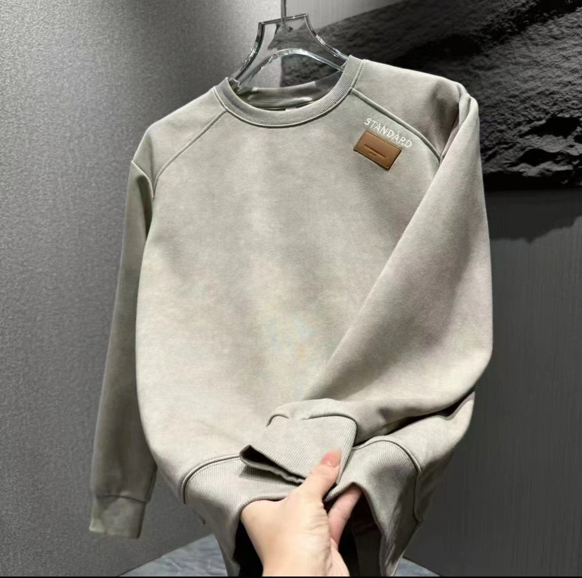 Simple Casual Round Neck Long Sleeve