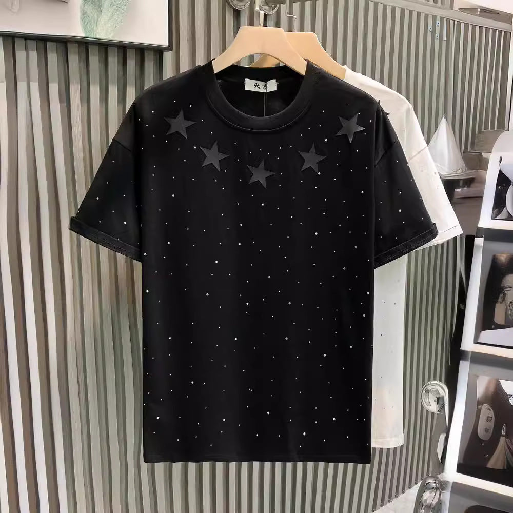 Men's trendy rhinestone T-shirt