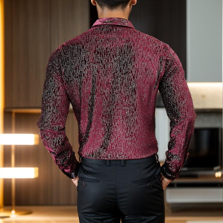 Luxury Elegant Men's Long Sleeve Casual Shirt