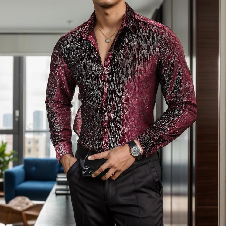 Luxury Elegant Men's Long Sleeve Casual Shirt