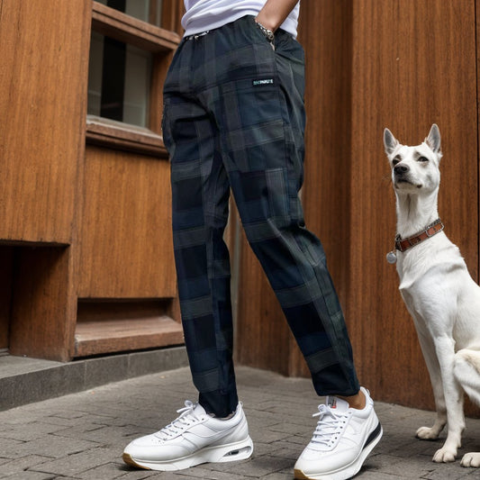 Six-Pocket Plaid Trousers