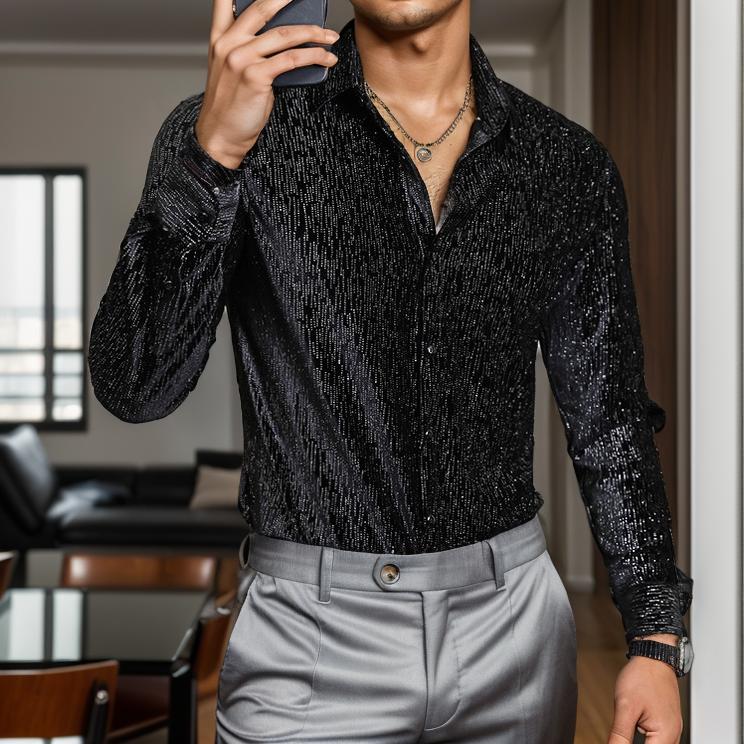 Luxury Elegant Men's Long Sleeve Casual Shirt