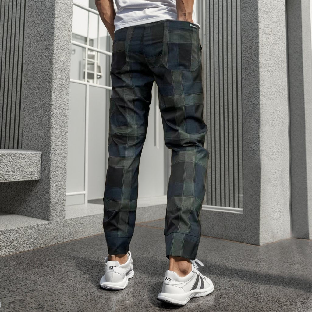 Six-Pocket Plaid Trousers