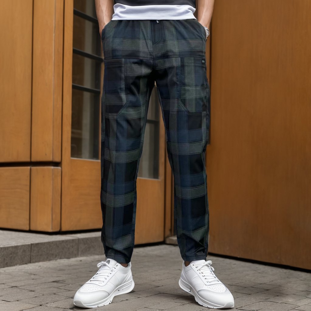 Six-Pocket Plaid Trousers