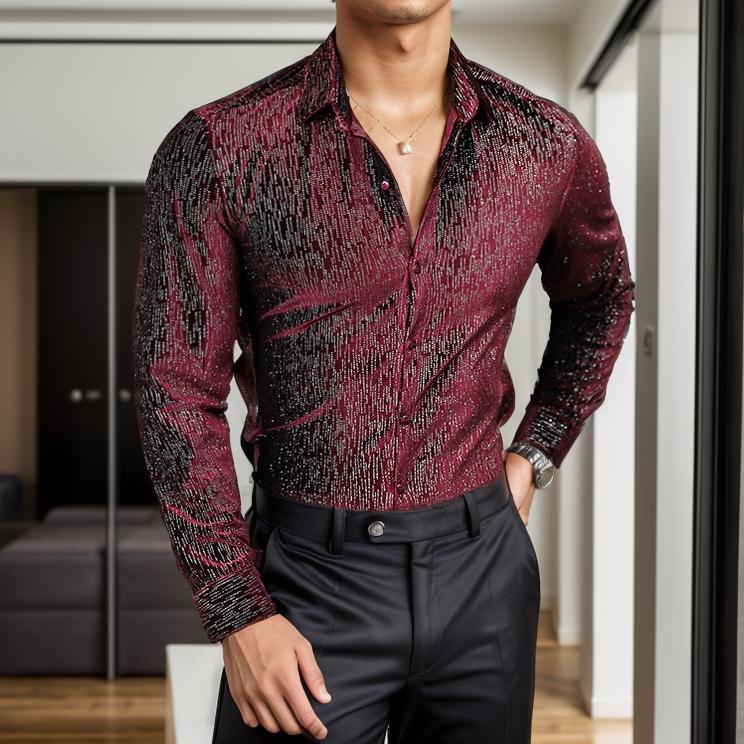 Luxury Elegant Men's Long Sleeve Casual Shirt