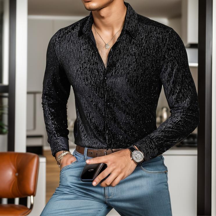 Luxury Elegant Men's Long Sleeve Casual Shirt